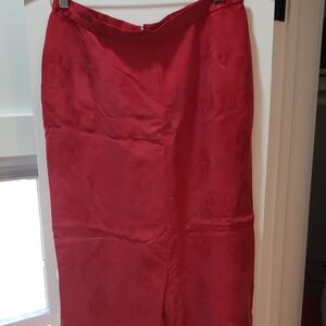Elegant Red Midi Skirt